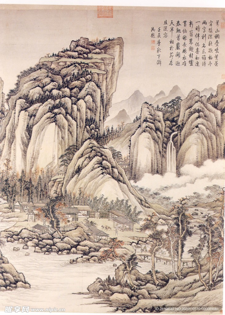 山水名画背景