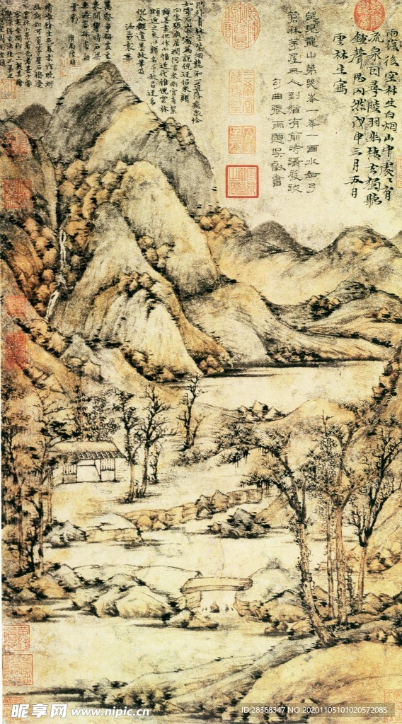 山水名画背景