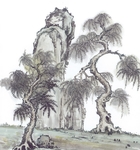 山水名画背景