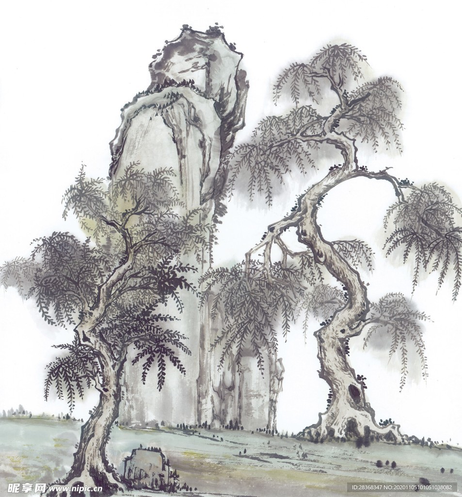 山水名画背景