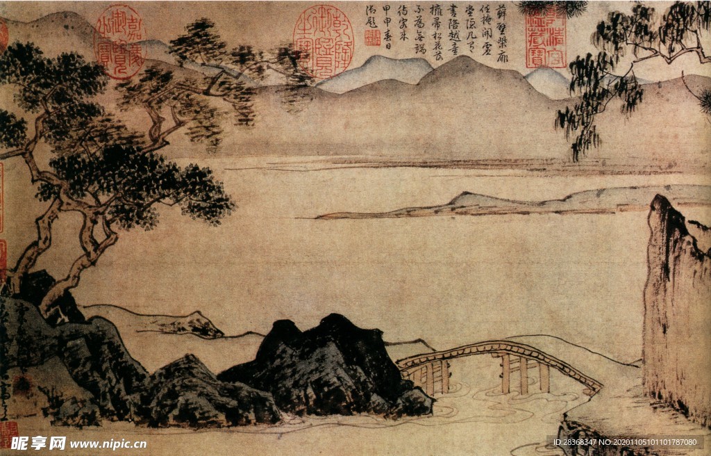 山水名画背景