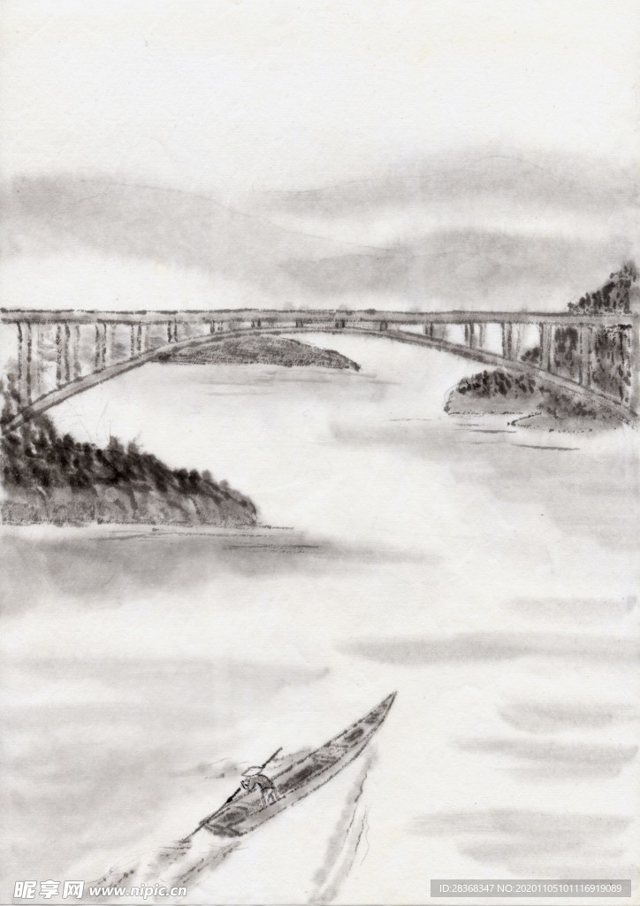 山水名画背景