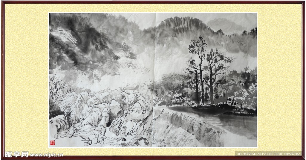 山水名画背景