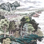 山水名画背景