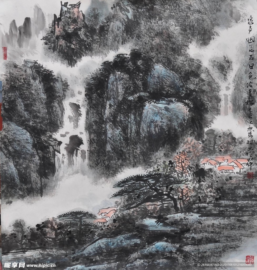 山水名画背景