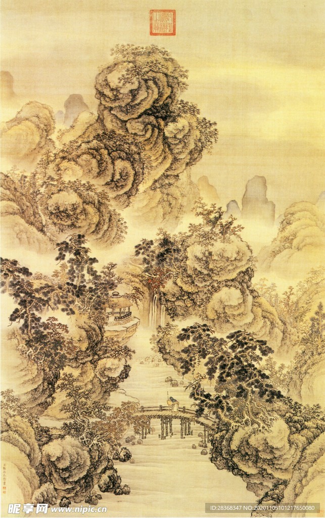 山水名画背景