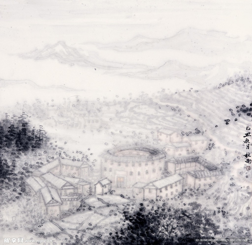 山水名画背景
