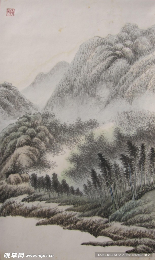 山水名画背景