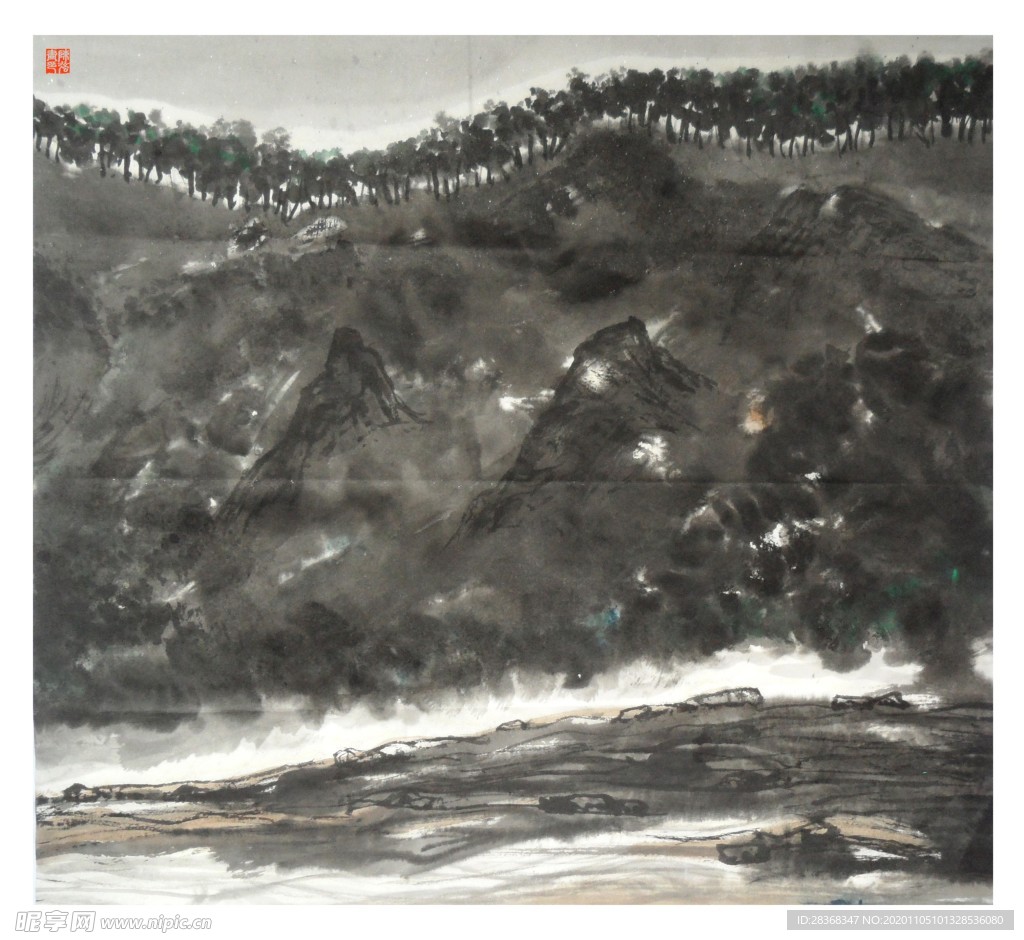 山水名画背景