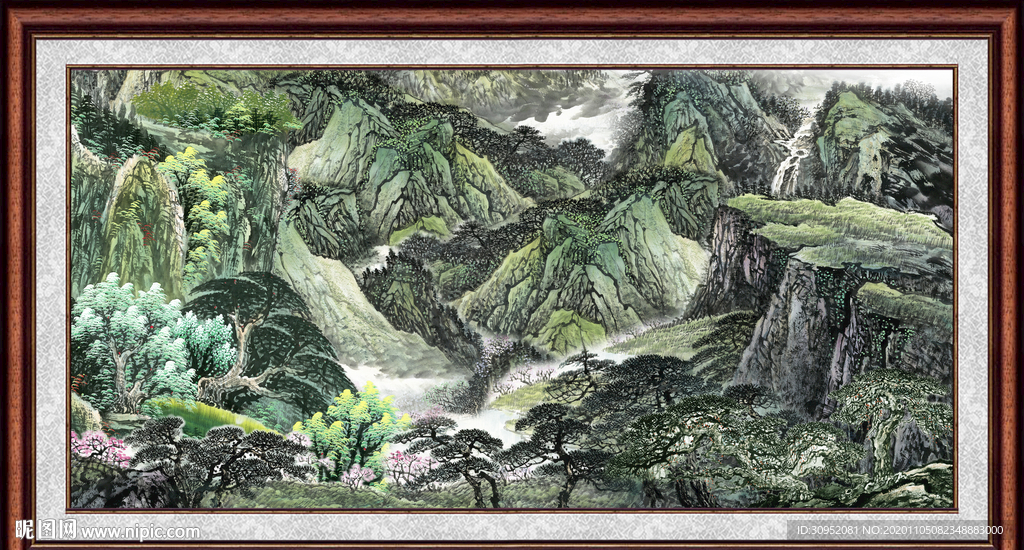 聚宝盆山水画