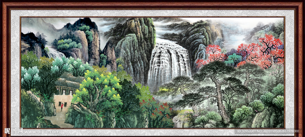 聚宝盆山水画