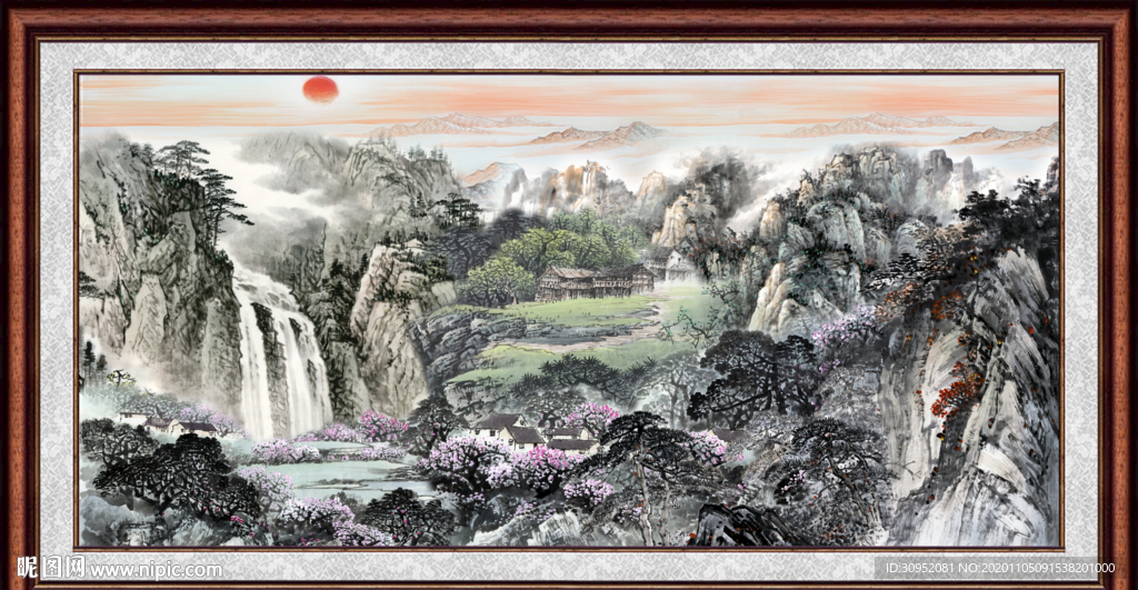 聚宝盆山水画