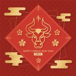牛 新年展板背景