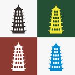 卡通宝塔矢量图