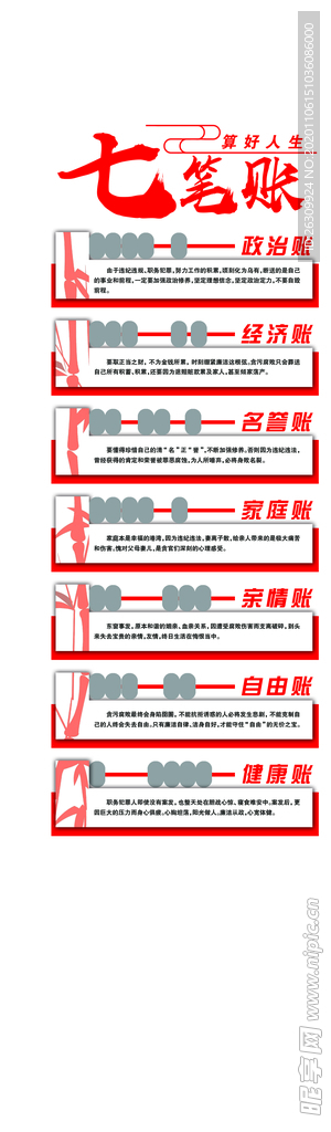 算好人生七笔账文化墙