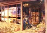 彩色动漫场景插画背景