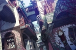 彩色动漫场景插画背景