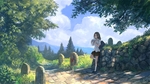 彩色动漫场景插画背景