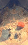 彩色动漫场景插画背景