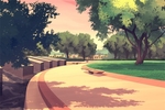 彩色动漫场景插画背景