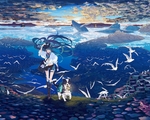 彩色动漫场景插画背景