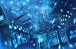 彩色动漫场景插画背景