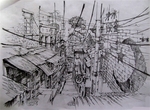 彩色动漫场景插画背景