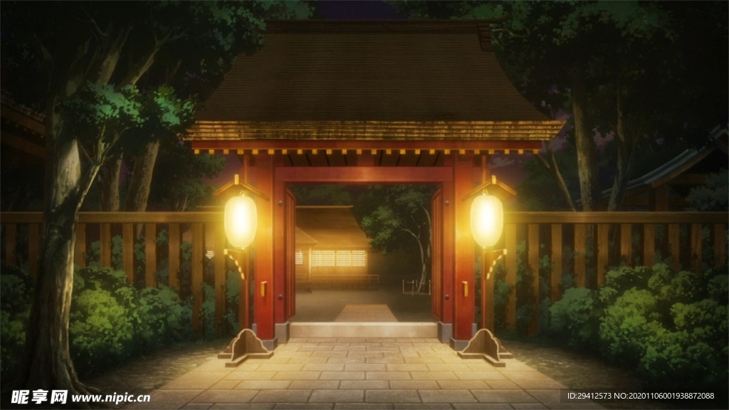 彩色动漫场景插画背景