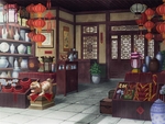 彩色动漫场景插画背景