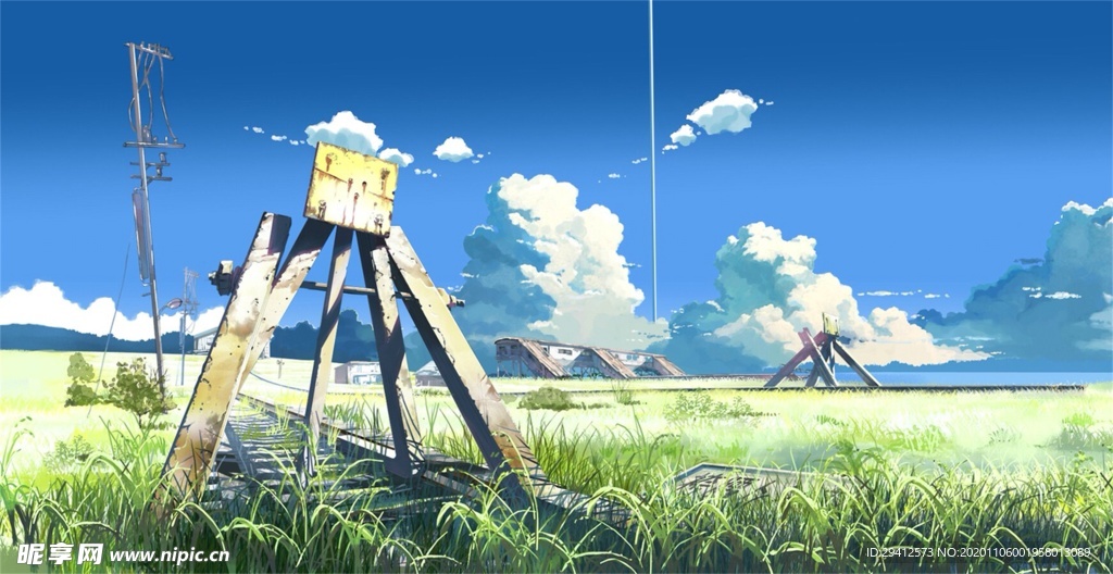 彩色动漫场景插画背景