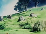 彩色动漫场景插画背景