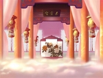 彩色动漫场景插画背景