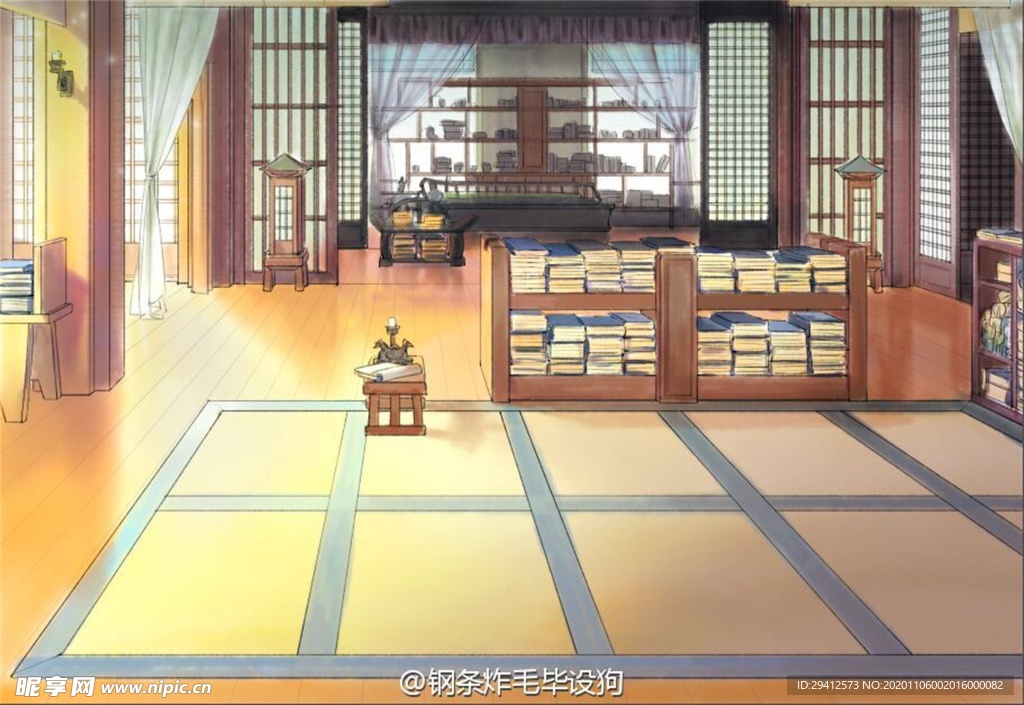 彩色动漫场景插画背景