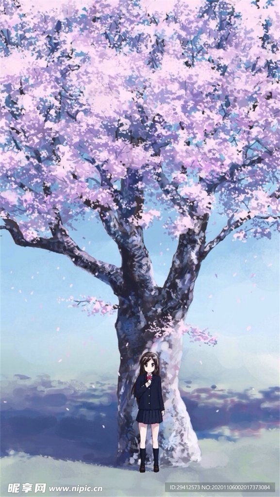 彩色动漫场景插画背景