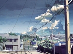 彩色动漫场景插画背景