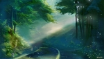 彩色动漫场景插画背景