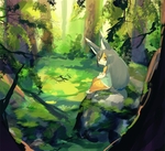 彩色动漫场景插画背景