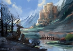 彩色动漫场景插画背景