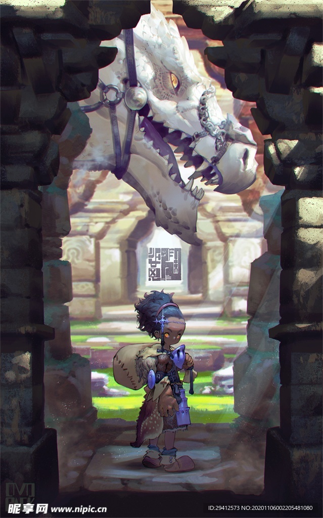 彩色动漫场景插画背景