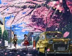 彩色动漫场景插画背景