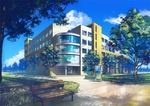 彩色动漫场景插画背景