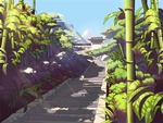 彩色动漫场景插画背景