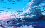 彩色动漫场景插画背景