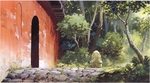 彩色动漫场景插画背景