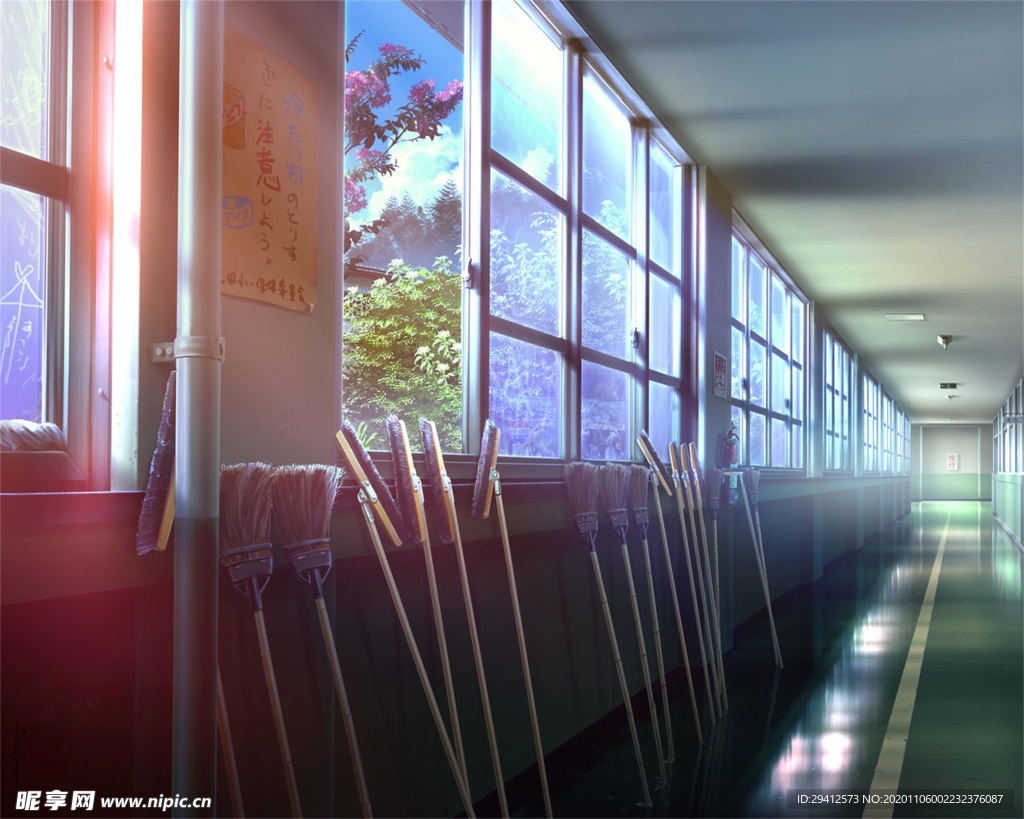 彩色动漫场景插画背景