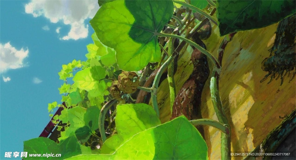 彩色动漫场景插画背景