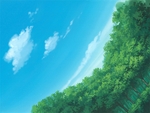 彩色动漫场景插画背景