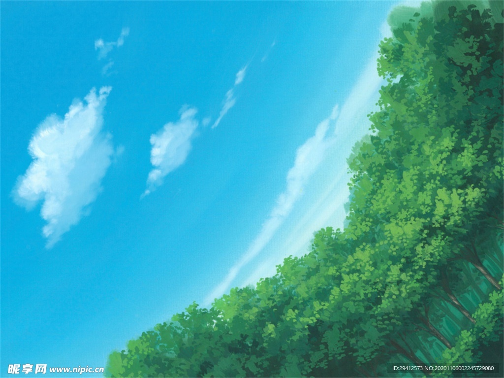 彩色动漫场景插画背景