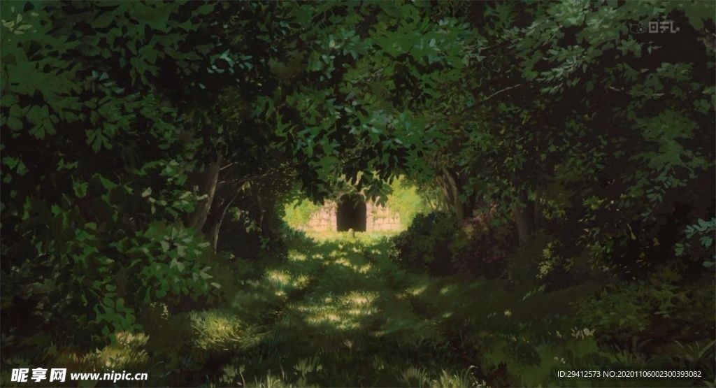 彩色动漫场景插画背景