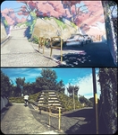 彩色动漫场景插画背景